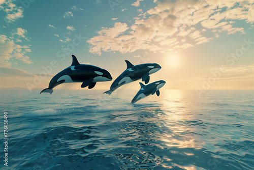 Orca whales in the ocean © Syukra