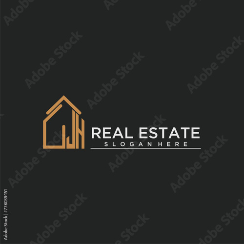JH initial monogram logo for real estate design