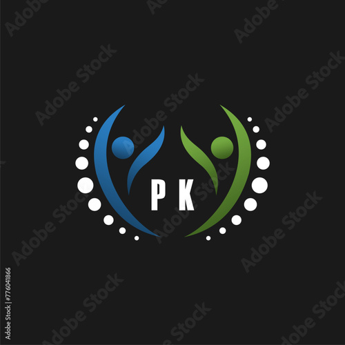 PK Initials medical health logo design templates vector