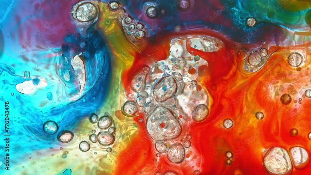 Super Slow Motion Shot of Moving Color Oil Bubbles on White Background . Filmed on High Speed Cinematic Camera at 1000fps. Super Slow Motion Shot of Moving Color Oil Bubbles on White Background . Filmed on High Speed Cinematic Camera at 1000fps.