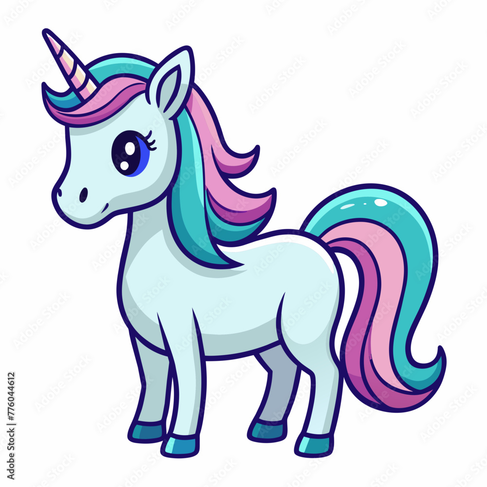 Drawing cute unicorn icon Drawing cute unicorn icon