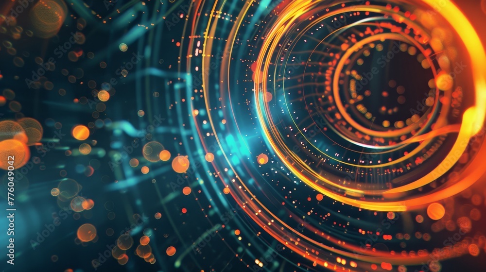 Obraz premium Immerse yourself in a digital realm where lines and AI generated illustration