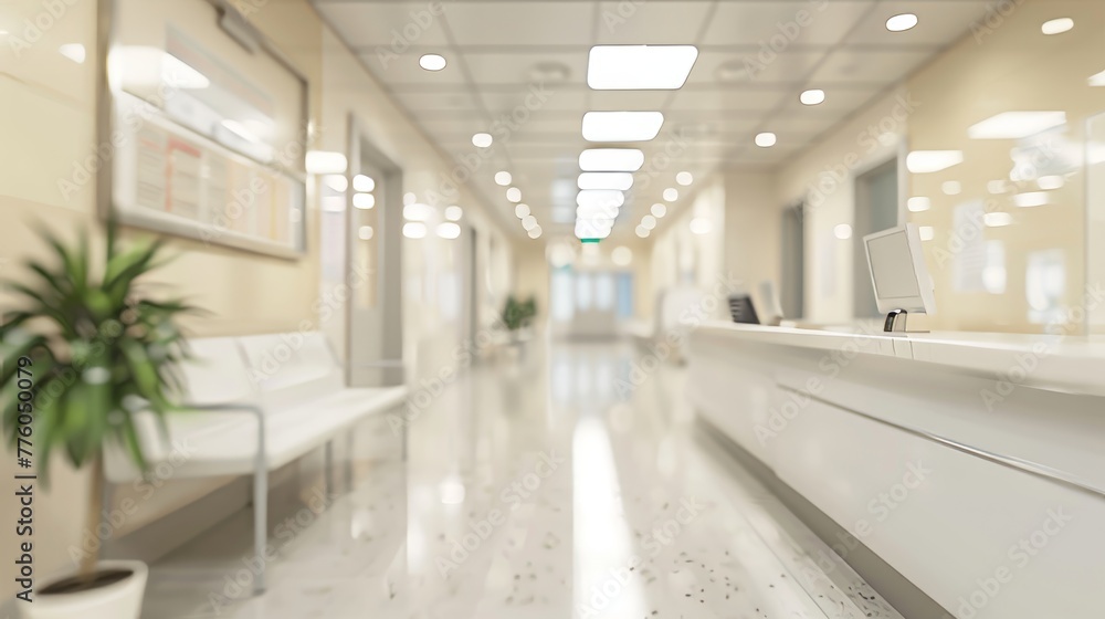 Modern medical facility featuring blurred architectu  AI generated illustration