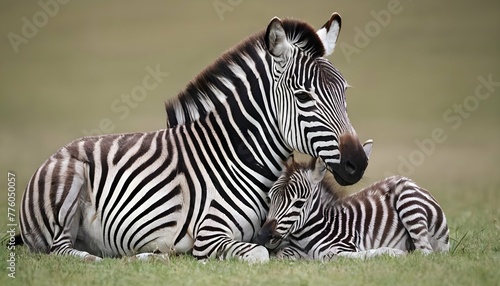 A-Zebra-Foal-Seeking-Comfort-From-Its-Mother-