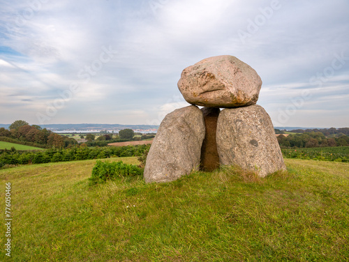 Replica of Knoldsborg dolmen on hill near Dyreborg, Funen, Southern Denmark photo