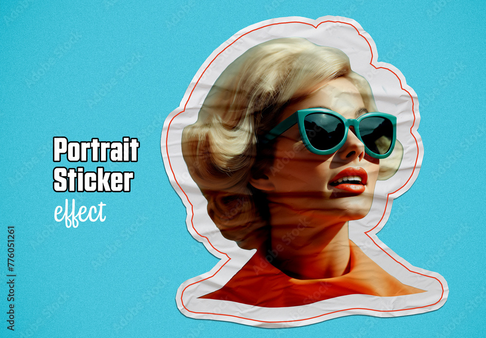 Portrait Sticker Effect Stock Template | Adobe Stock