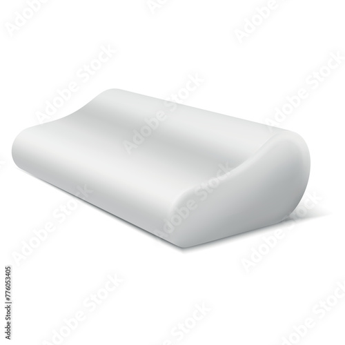 White orthopedic pillow for sleeping night relaxation mock up realistic vector illustration