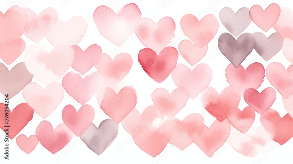 Abstract Watercolor Hearts 