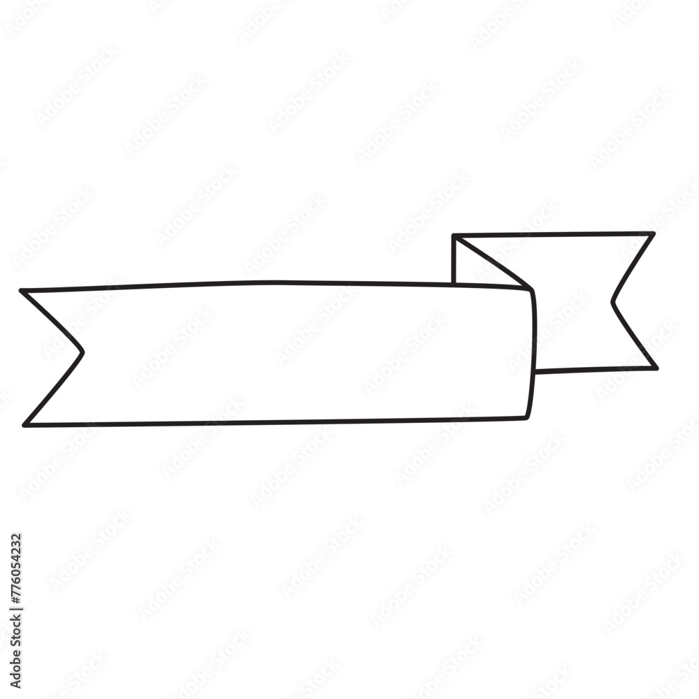 Elegant Ribbon Banner Line Art Vector Illustration Elegant Ribbon Banner Line Art Vector Illustration