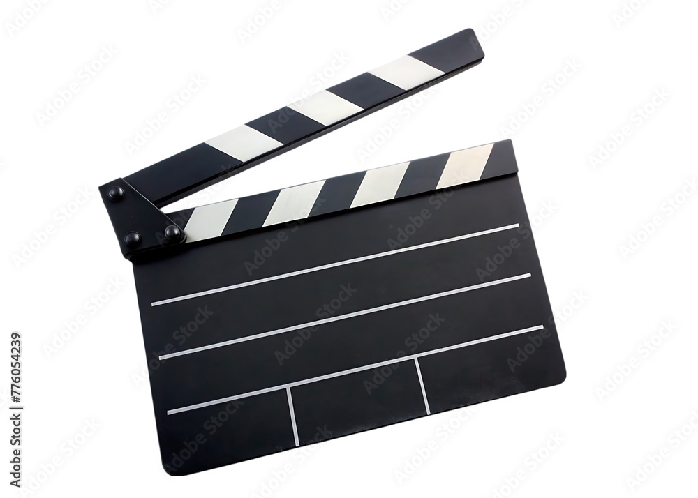 Fototapeta premium black white film clapper isolated on white