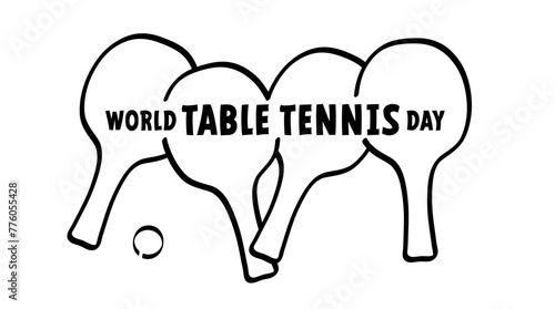 World table tennis day, WTT. Table tennis and paddle icon. Pingpong spots. Ping pong and bat and ball game. Ping pong rackets and balls. Table tennis player tennis day. Ping pong and rackets game