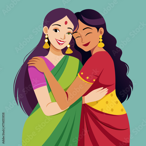 two-very-beautiful-indian-women-in-sarees-hug