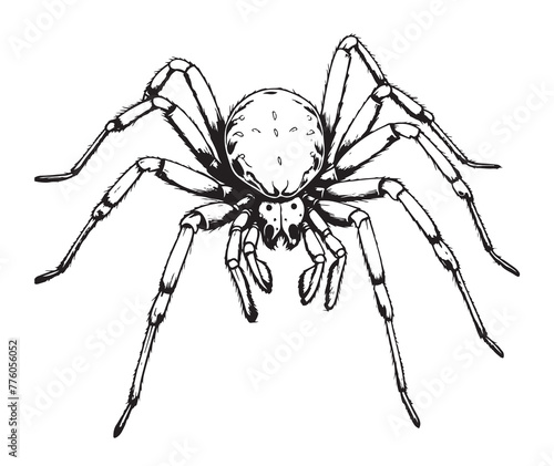 Spider insect sketch hand drawn in doodle style illustration