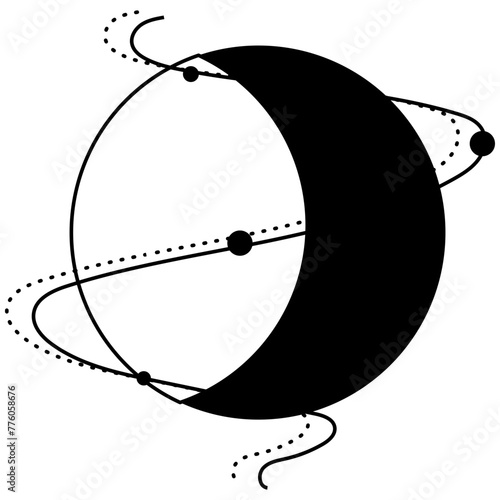 Boho Moon Phases Illustration Vector