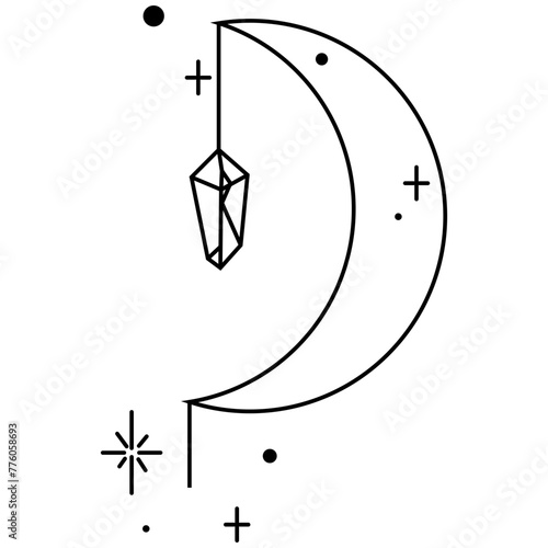 Boho Moon Phases Illustration Vector