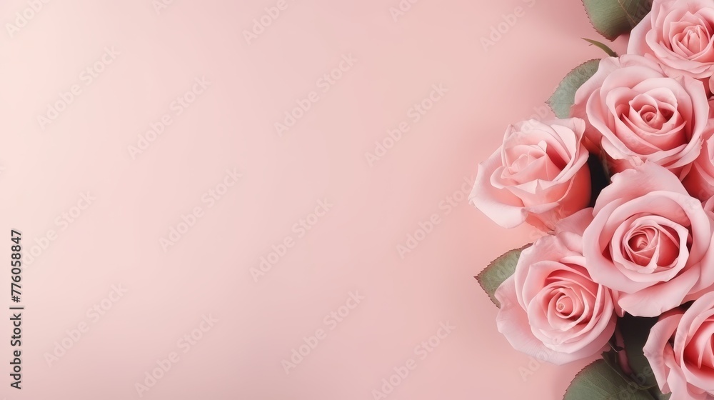 Blush pink roses on solid background Blush pink roses on solid background