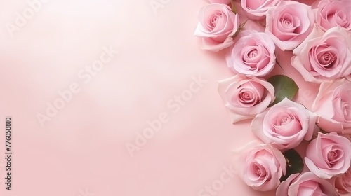 Blush pink roses on solid background © JH45