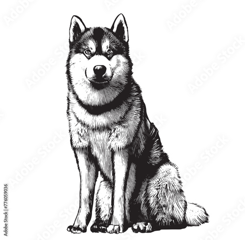 White And Gray Adult Siberian Husky Dog.House pets.