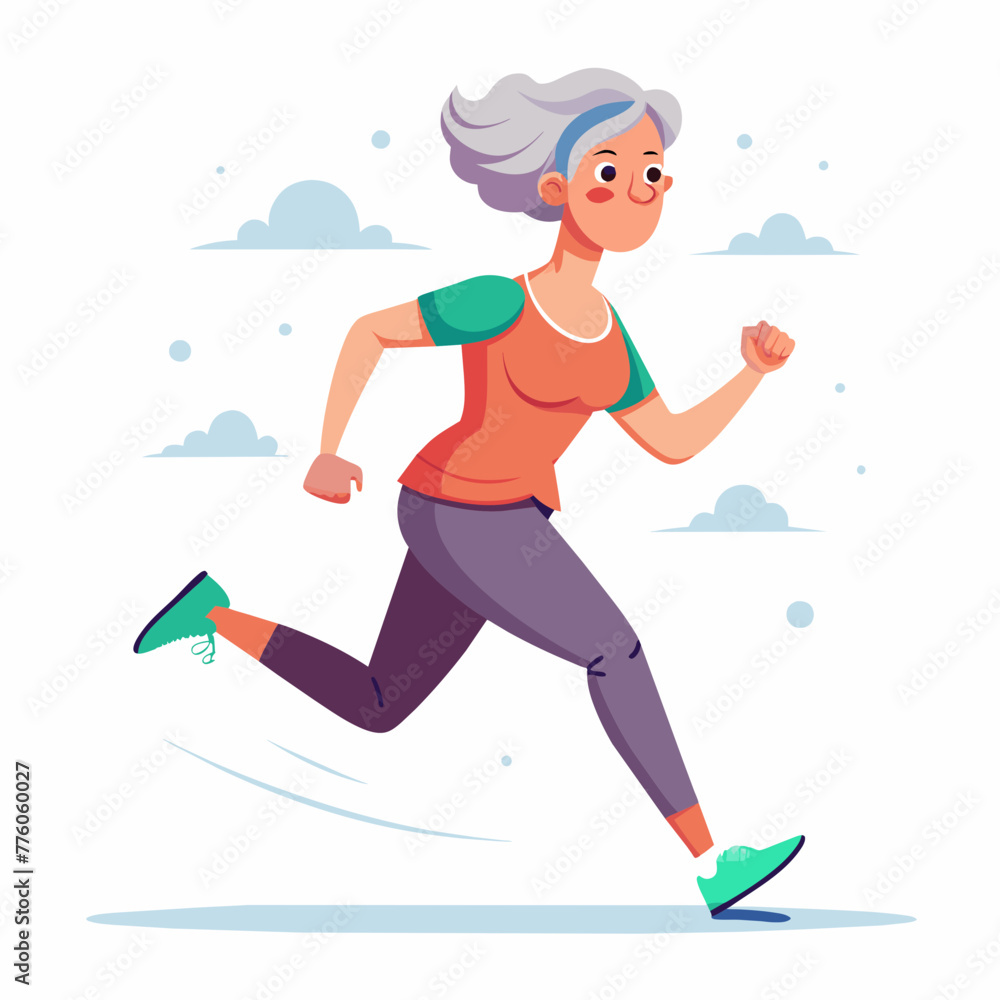 Senior woman running outdoor 