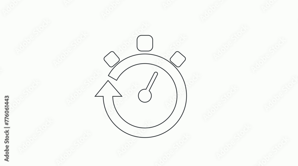 Stopwatch Icon. Vector isolated editable black and white illustration Stopwatch Icon. Vector isolated editable black and white illustration