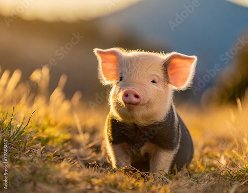 little pig in a farm