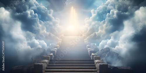 Conceptual Illustration of Stairway to Heaven: A Conception of Afterlife and Eternity