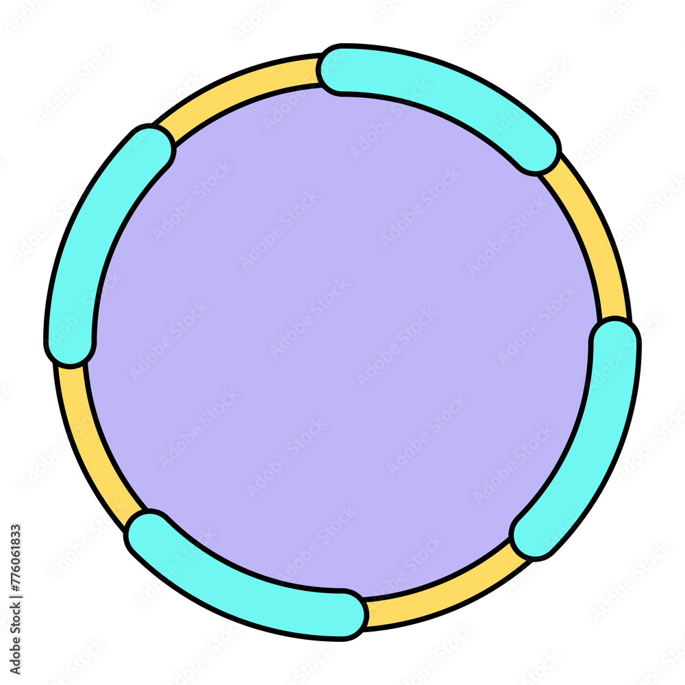 Frame circle cute retro style comic pop art 80s-90s
