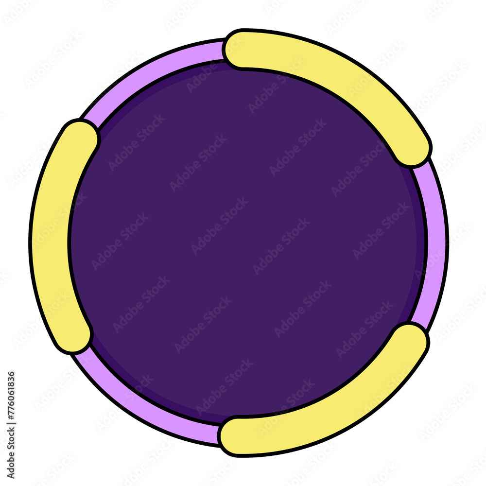 Frame circle cute retro style comic pop art 80s-90s