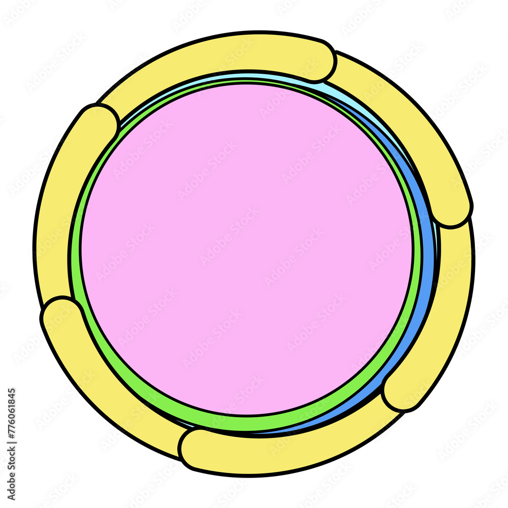 Frame circle cute retro style comic pop art 80s-90s
