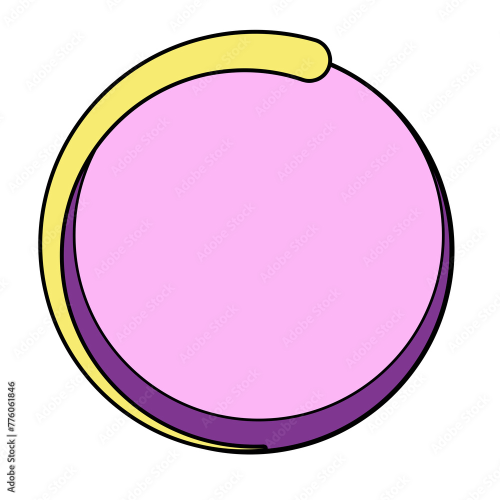 Frame circle cute retro style comic pop art 80s-90s