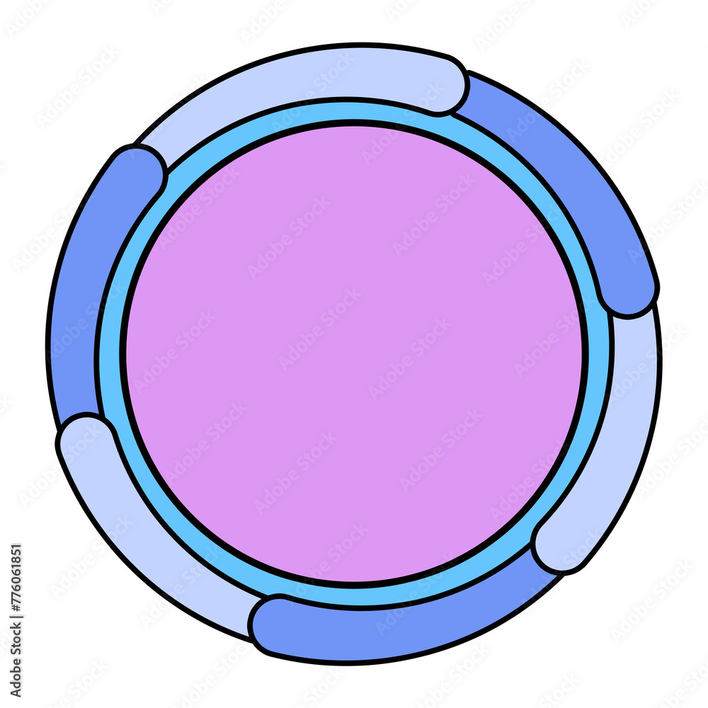 Frame circle cute retro style comic pop art 80s-90s