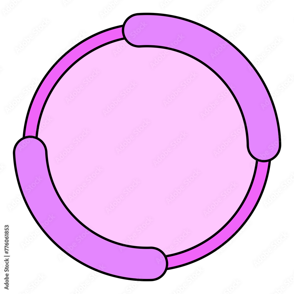 Frame circle cute retro style comic pop art 80s-90s