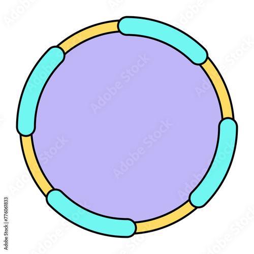 Frame circle cute retro style comic pop art 80s-90s