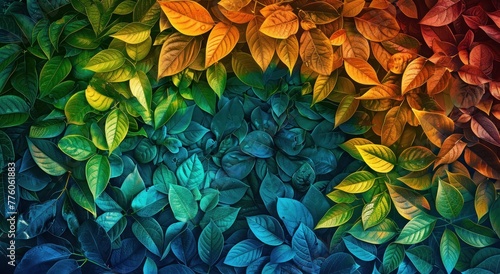 Colorful background of assorted leaves, evoking the beauty of nature and the changing seasons. 