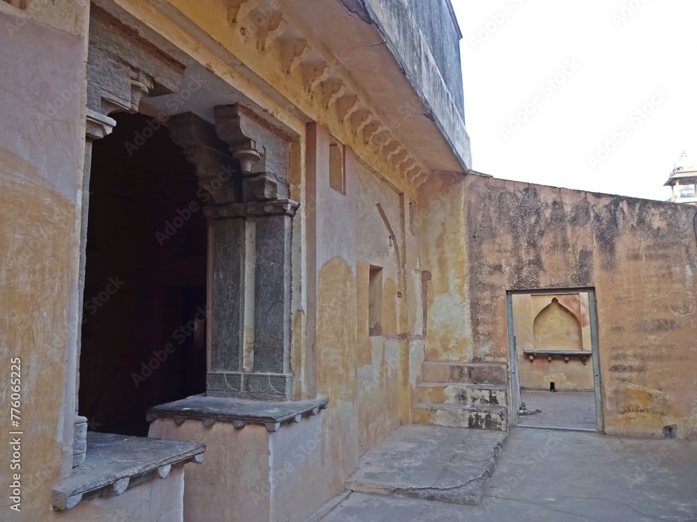 Naklejka premium architecture of architecture of Amer Fort, ( AMBER FORT ) Jaipur, Rajasthan, India 