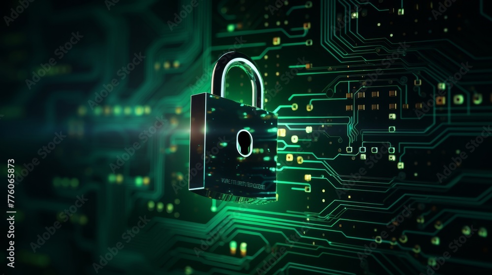 Cyber Security on Circuit Board. Cyber Security on Circuit Board.