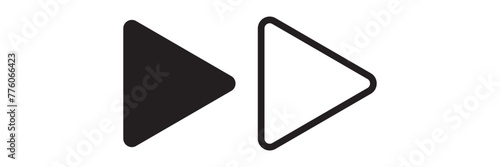 Editable vector right triangle arrow icon. Black, transparent white background. Part of a big icon set family. Perfect for web and app interfaces, presentations, infographics, etc photo