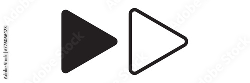 Editable vector right triangle arrow icon. Black, transparent white background. Part of a big icon set family. Perfect for web and app interfaces, presentations, infographics, etc