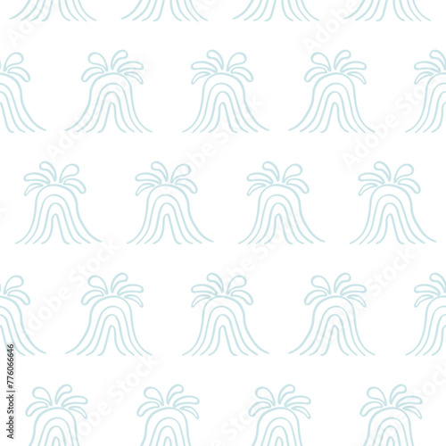 Abstract vector seamless pattern with volcano. Cute doodle print for kids. For print, web, home decor, fashion, surface, graphic design. Vector illustration © Оксана Омельченко