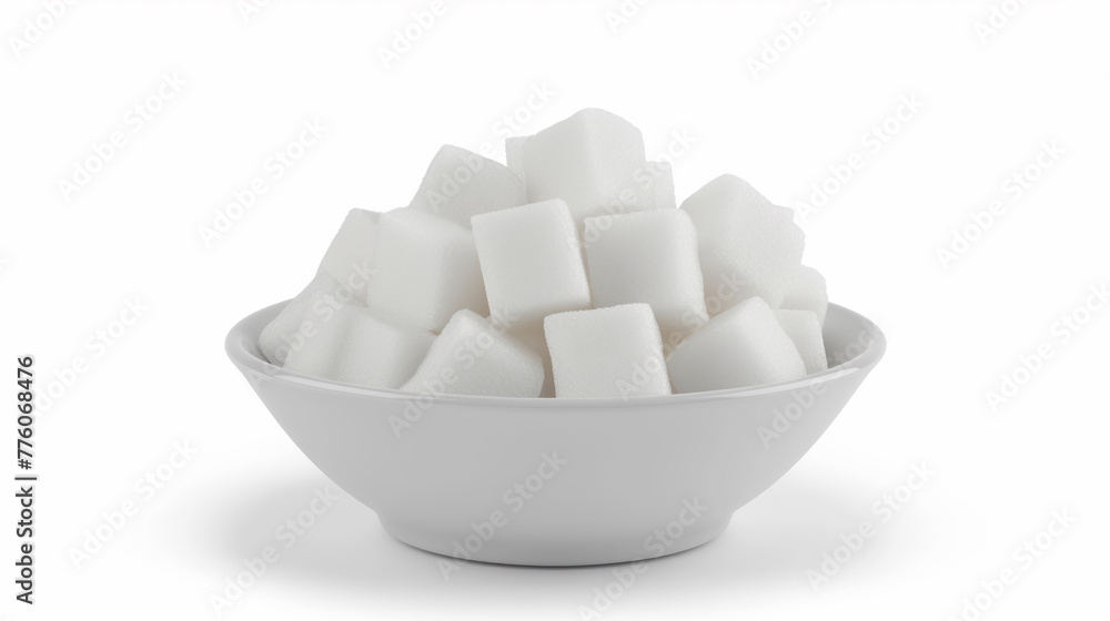 Isolated Sugar Cubes in a Bowl Isolated Sugar Cubes in a Bowl