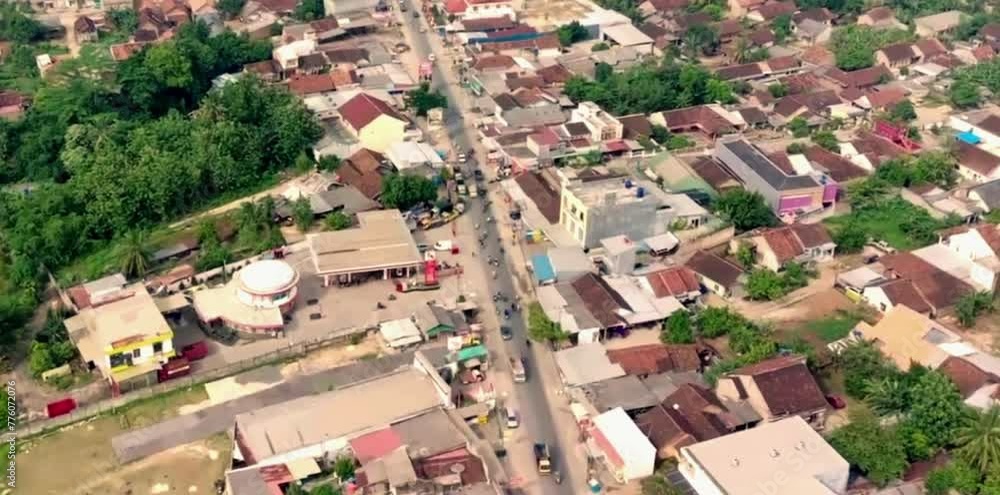 aerial video of city population density and urban road traffic aerial video of city population density and urban road traffic
