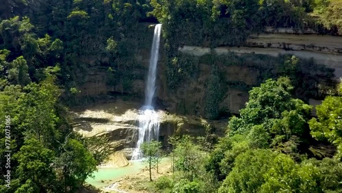 Aerial of Can-Umantad Falls in Candijay, Bohol. photo