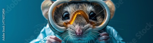 Forensic Dentist Mouse, a mouse in investigative gear, examining dental evidence for legal cases , illustration photo