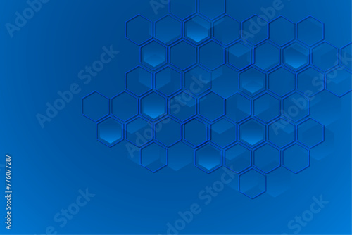 Abstract blue hexagon pattern background for medicine