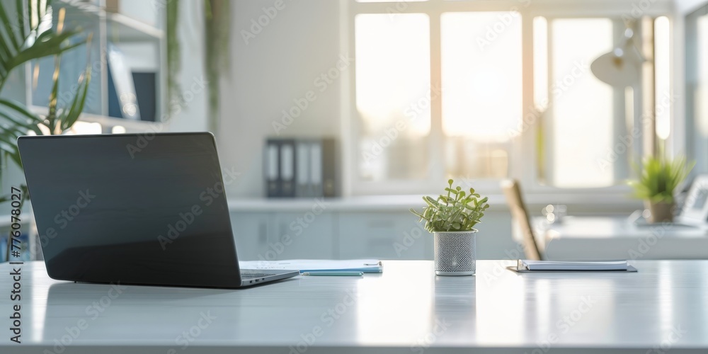 Modern Doctor's Office with Laptop and Decor Modern Doctor's Office with Laptop and Decor