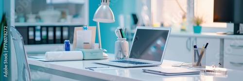 Modern Doctor's Office with Laptop and Decor