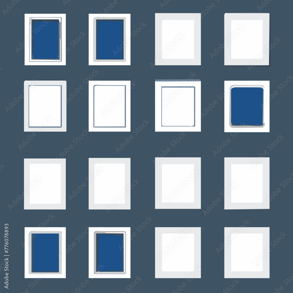 set of frames isolated on white set of frames isolated on white