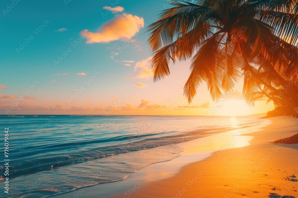 Dreamy Resort Getaway: Sun-kissed Beach at Dusk