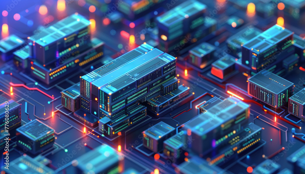 A cityscape with many buildings and lights by AI generated image A cityscape with many buildings and lights by AI generated image