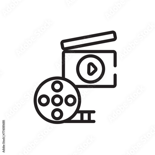 Cinematography Clapper Clapper Board Line Icon